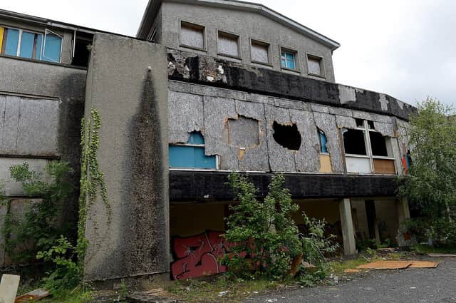 Derelict buildings on the old Thornhill College site Culmore Road that has been vacant since 2004. DER2125GS - 014