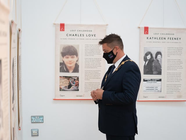 Graham Warke viewing the exhibits.