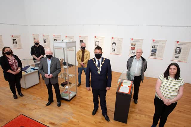 The Mayor of Derry and Strabane, Graham Warke, at the launch of The Lost Childhood exhibition.