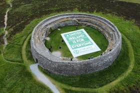 The unity banner at Grianán of Aileach.