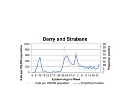 A chart tracking the positivity rate in Derry/Strabane.