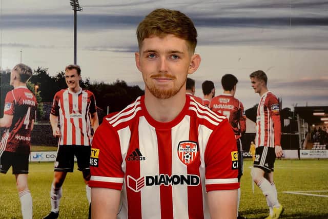 Jamie McGonigle can't wait to get going at Derry City after completing his transfer from Crusaders this week. Photograph by George Sweeney.
