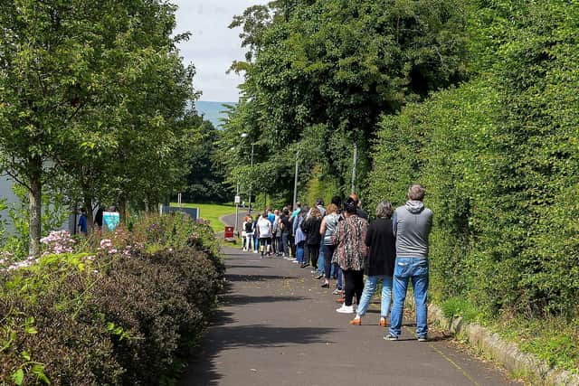There was a walk-in Covid-19 vaccination clinic for adults over 18 to receive first dose of the Pfizer vaccine at the Foyle Arena on Tuesday (File picture). DER2126GS - 152