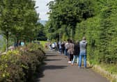 There was a walk-in Covid-19 vaccination clinic for adults over 18 to receive first dose of the Pfizer vaccine at the Foyle Arena on Tuesday (File picture). DER2126GS - 152