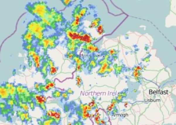 More rain forecast for today with yellow warning in place. (Picture: Yesterday's storms via Weather and Flood Advisory)