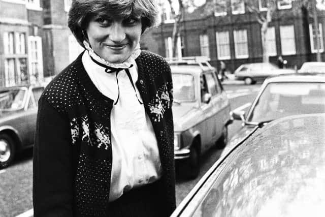 Lady Diana Spencer leaving her flat in Kensington, London