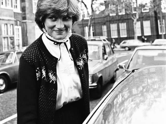Lady Diana Spencer leaving her flat in Kensington, London