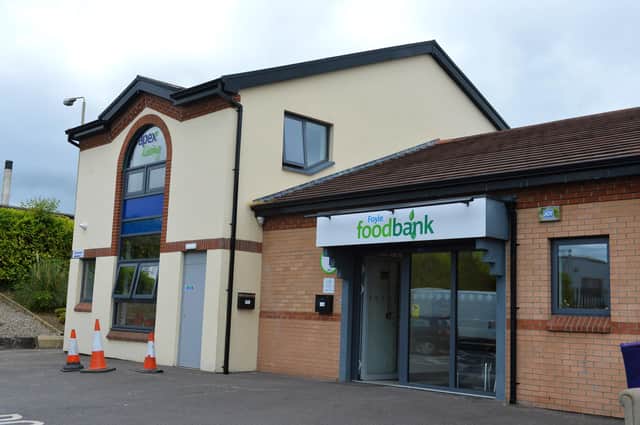 The exterior of the Foyle Foodbank in Springtown Industrial Estate, Derry. DER2619GS-056