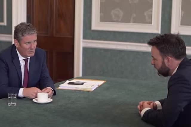Labour leader Keir Starmer meeting with SDLP Leader, Foyle MP Colum Eastwood at Stormont.