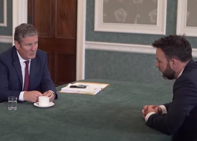 Labour leader Keir Starmer meeting with SDLP Leader, Foyle MP Colum Eastwood at Stormont.