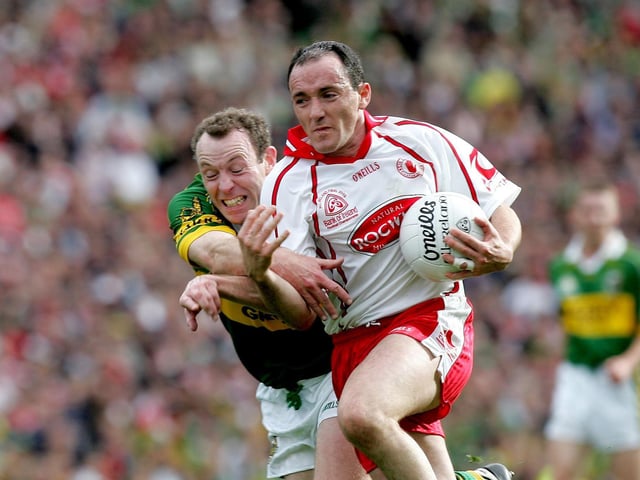 Brian Dooher in action in the 2005 All Ireland Senior Football Final. Photo: Morgan Treacy