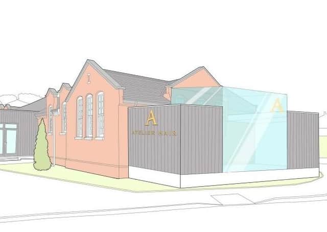 One of the proposed options for the extension to the existing Atelier building in Ebrington.