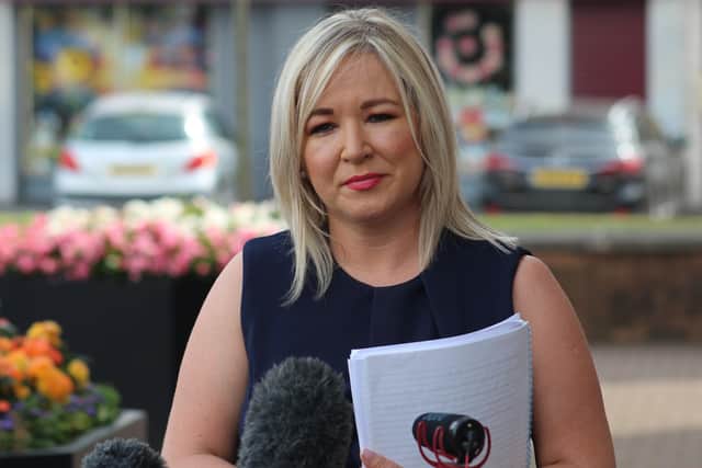 Deputy First Minister Michelle O'Neill in Coalisland, Co Tyrone on Thursday.