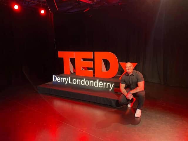 Seamus Fox pictured at the TEDx event in Derry.