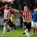 Derry City midfielder Barry Molloy celebrates scoring against Linfield in 2012 Setanta Cup. Picture by Charles McQuillan/Pacemaker