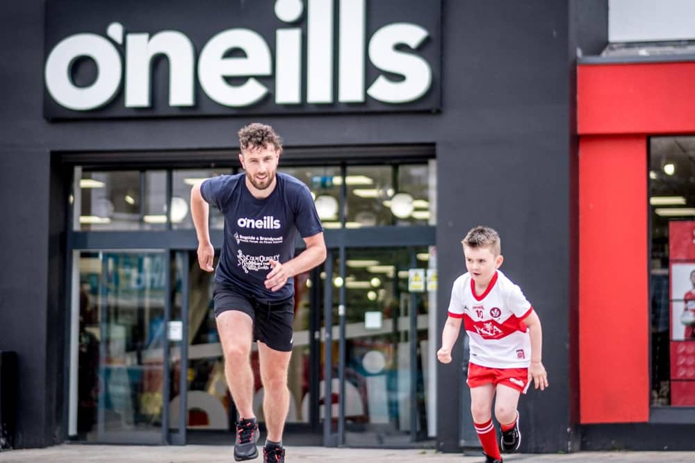 Danny Quigley with his son Jack, aged 7.