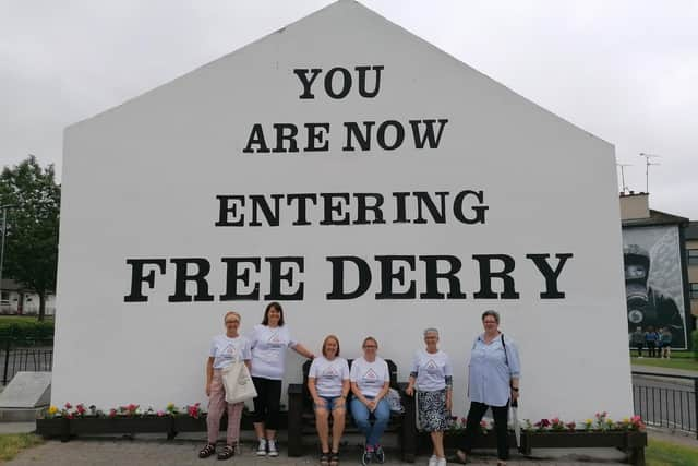 The Pink Ladies at the launch if the Pesticide Free Derry campaign.