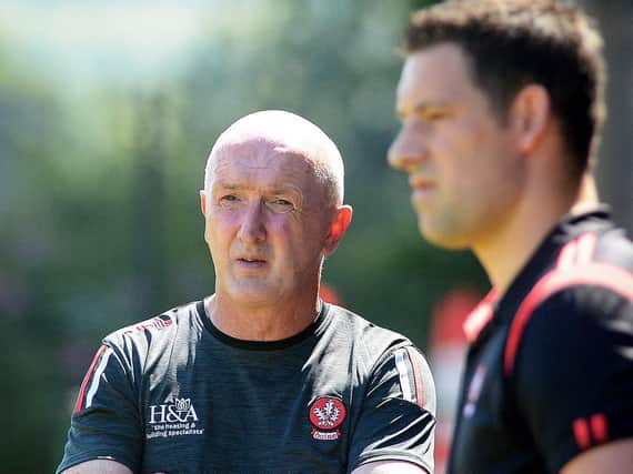 Joint Derry managers Dominic McKinley and Cormac Donnelly. (Photo: George Sweeney)
