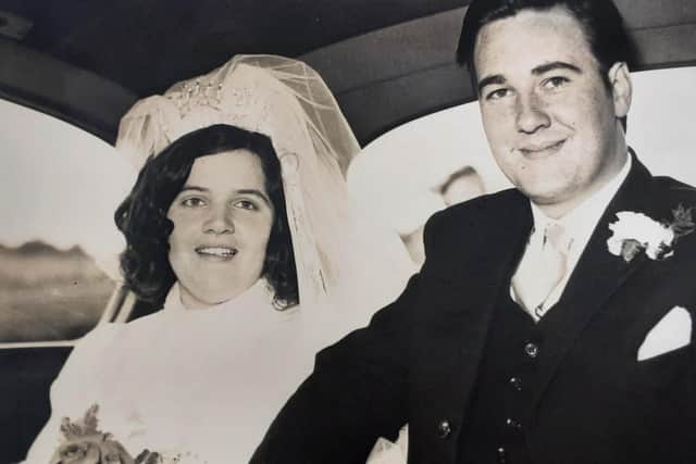 Above: Vincent and Marion on their wedding day, August 9, 1971. The couple will celebrate 50 years of marriage on Monday.