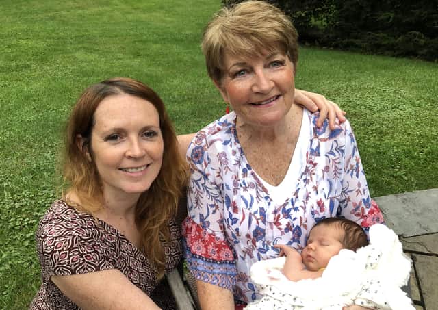 Caroline with her late mother Pauline and her daughter Lúnasa in Ithaca, New York in 2019.