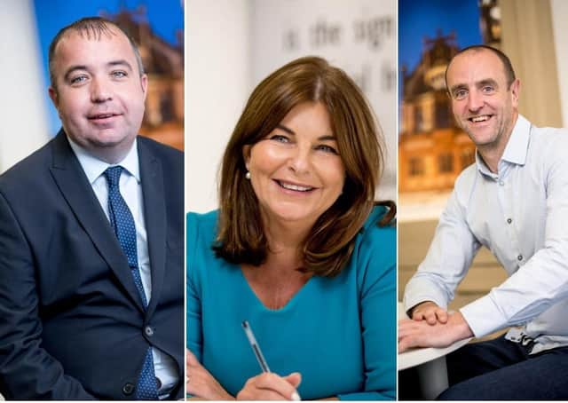 SDLP Assembly election candidates for 2022: Brian Terney, Sinead McLaughlin MLA and Mark H Durkan MLA.