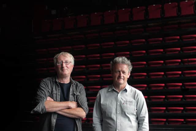 Colin Bateman, writer, and Kenny Glenaan, director, of Nutcase. The specially comissioned play opens at The Playhouse on August 24.
