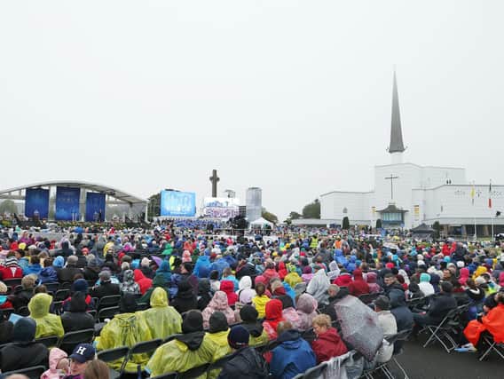 Knock shrine at the time of the visit of Pope Francis in 2018.