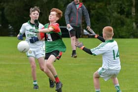 Doire Trasna and Craigbane in action in the 2019 John McChrystal Memorial blitz at Lisnagelvin pitches