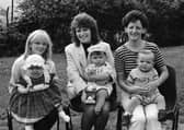 Prizewinners in the Bonny Baby U-12 months at the Ballymagroarty Festival. From left, are Sara O’Hagan (2nd) with her mother Annette, Shaun Cunningham (1st), with his mother Margaret and Daryl Nixon (3rd) with his mother Kathleen.