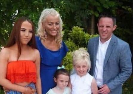 Tamzin White, pictured with her late mother, Louise, sisters and father James.