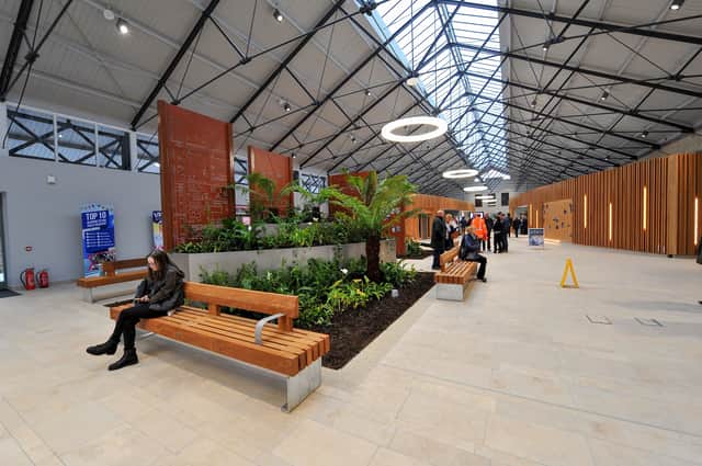 The interior of the new Translink North West Transport Hub at the Waterside Station. DER4319GS - 023