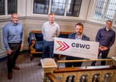 (L-R) Aidan O’Kane, Co-Chair of the Cross Border Workers Coalition; Paul Quinn, Co-Chair of the Cross Border Workers Coalition; Colum Eastwood MP, MP for Foyle and Leader of the SDLP; Conor Dowds, Co-Chair of the Cross Border Workers Coalition