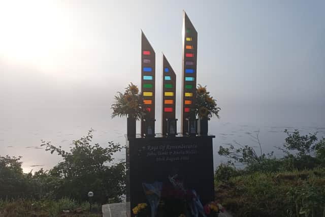The striking memorial near Quigley’s Point this morning.