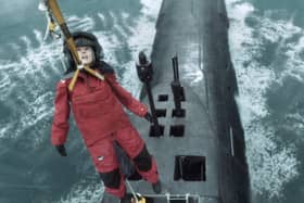 Amy Silva arrives on the submarine