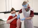 Coronavirus vaccinations in the north.