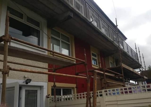 Repairs under way at Blighs Gardens.
