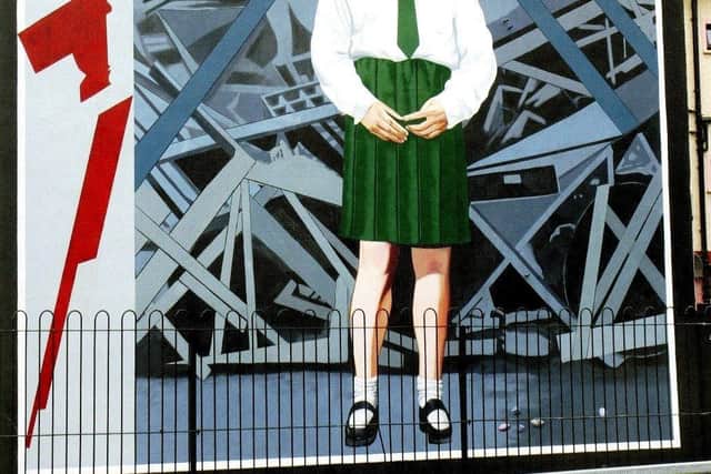 THE DEATH OF INNOCENCE... Wall mural in Derry's Bogside featuring Annette McGavigan.