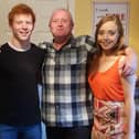 Emmett O'Hara with his father Dominic and sister Aimee.