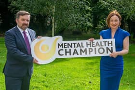 Health Minister Robin Swann and Professor Siobhán O'Neill