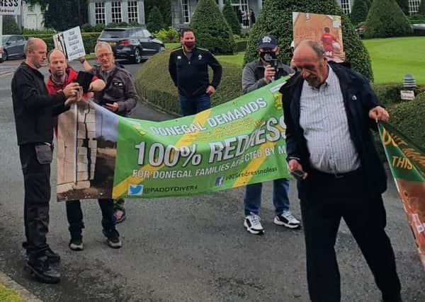 Campaigners pictured outside a hotel in Cavan at the Fianna Fail 'think in'