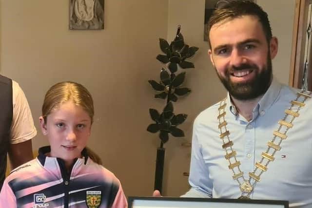 Rachel Connolly, pictured with Donegal Cathaoirleach Councillor Jack Murray.