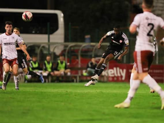 Junior Ogedi Uzoke, pictured in action against Bohemians, was subjected to racist slurs on his social media account. Photograph by Kevin Moore.