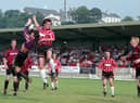 The late Kevin 'Crack' McKeever in action for Derry City. Photograph by Hugh Gallagher.