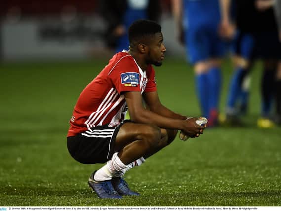 Derry City striker Junior Ogedi-Uzokwe was subjected to vile online abuse on Monday night following the 3-3 draw against Bohemians.
