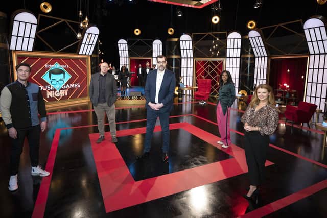 Ed Gamble, Dara O'Briain, Richard Osman, Sindhu Vee and Sian Gibson