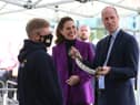 The Duke and Duchess of Cambridge get up close and personal with a snake during their visit to UU Magee in Derry.