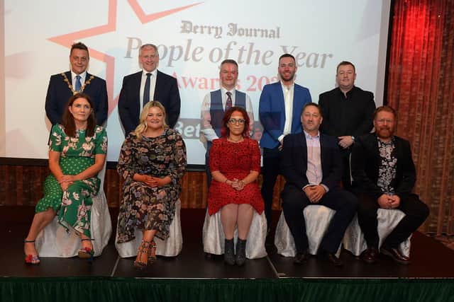 Derry Journal People of the Year Awards sponsors pictured with the Mayor of Derry and Strabane Alderman Graham Warke at the Everglades Hotel on Thursday evening last. Photo: George Sweeney.  DER2139GS – 064