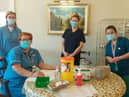 Members of one of the Western Trust’s Mobile Vaccination Teams during a visit to Brooklands Care Home.