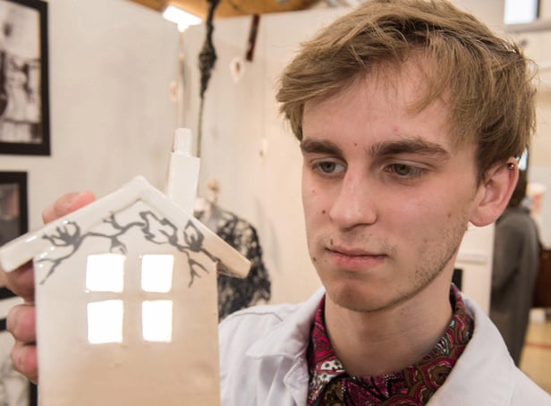 Conor McLaughlin, NWRC Foundation Diploma Studies in Art and Design Graduate, showcases his work when he was a student at the college. (Pic Martin McKeown).