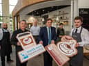 Caption: Aaron McDevitt, Catering and Hospitality Manager, Gareth O’Connor,
NWRC Lecturer in Hospitality, and owner of the Silver Bean, Peter Wisener,
Deputy Head of Hospitality and Catering at NWRC, Leo Murphy, Chief
Executive and Principal of NWRC, Leyonia Davey, Curriculum Manager,
Hospitality and Catering NWRC, and student Ben Hall, pictured at the opening
of the ‘Barista @ the Foyle Coffee’ Shop at NWRC. (Picture by Martin
McKeown)